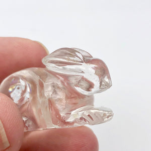 Carved Clear Quartz Bunny Rabbit Figurine | 1 5/8x1x1" | Quartz | 8070 - PremiumBead Primary Image 1