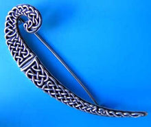 Load image into Gallery viewer, Intricate! Celtic Sterling Silver Knot Brooch Pin | 2 1/2&quot; Long |
