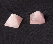 Load image into Gallery viewer, Shine 2 Hand Carved Natural Rose Quartz Pyramid Beads 009289RQ | 12x15x15mm to 13x16x16mm | Pink - PremiumBead Primary Image 1
