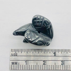 Soaring Eagle Carved Hematite Worry-Stone Figurine