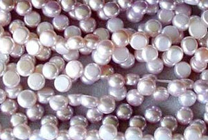 Top Drilled Button Lavender Pink FW Pearl Strand 104761 - PremiumBead Alternate Image 2