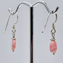 Load image into Gallery viewer, Rhodochrosite Sterling Silver Drop Earrings | 3/4&quot; Long | Pink | 1 Pair |
