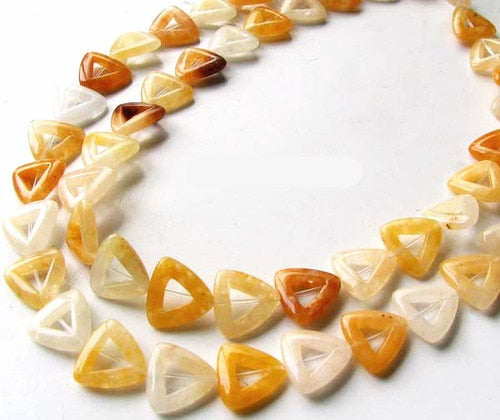 3 Picture Frame Autumn Jade 15mm Triangle Beads 9369 - PremiumBead Primary Image 1