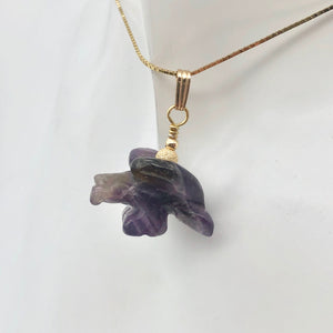 Amethyst Eagle Pendant Necklace | Semi Precious Stone Jewelry | 14k Pendant - PremiumBead Alternate Image 2