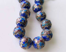 Load image into Gallery viewer, Crane Bird 1 Silver Cloisonne 16mm Round Bead 10591 - PremiumBead Primary Image 1
