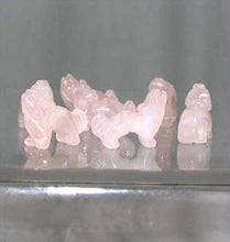 Load image into Gallery viewer, Howling 2 Carved Rose Quartz Standing Wolf/Coyote Beads | 21x17x7.5mm | Pink - PremiumBead Alternate Image 2
