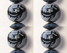 Load image into Gallery viewer, 1 Etched Dragon Phoenix Sardonyx 20mm Bead 10277 | 20mm | Black and White - PremiumBead Alternate Image 2
