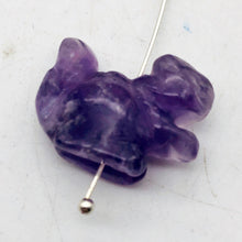 Load image into Gallery viewer, Just Nuts! 2 Amethyst Carved Squirrel Beads | 22x15x10mm | Purple
