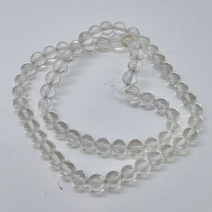 Quartz Crystal Polished Round Beads | 6mm | Clear | 65 Bead 16" Strand |