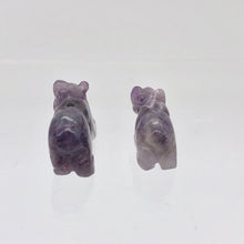 Load image into Gallery viewer, 2 Hand Carved Natural Amethyst Bear Beads | 22x12.5x9.5mm | Purple some w/white - PremiumBead Alternate Image 7
