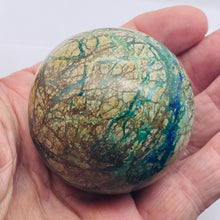 Load image into Gallery viewer, Azurite Malachite Chrysoprase Scry Crystal Sphere | 60mm | Green/Blue/Brown | 1
