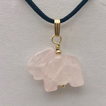 Load image into Gallery viewer, Trumpeting Elephant in Rose Quartz &amp; 14K Gold Filled Pendant 508570G - PremiumBead Primary Image 1
