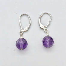 Load image into Gallery viewer, Royal Natural Untreated Faceted Amethyst Solid Sterling Silver Earrings 310453B - PremiumBead Alternate Image 5
