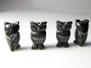 2 Wisdom Carved Hematite Owl Beads - PremiumBead Alternate Image 2