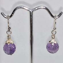 Load image into Gallery viewer, Faceted 10mm Amethyst and Sterling Earrings 309385 - PremiumBead Primary Image 1
