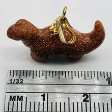 Load image into Gallery viewer, Goldstone Diplodocus Dinosaur Pendant Necklace|Semi Precious Stone Jewelry
