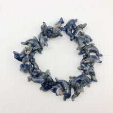 Load image into Gallery viewer, Unique Carved Sodalite Jumping Dolphin Figurine | 25x14x7.5mm | Blue White - PremiumBead Alternate Image 4
