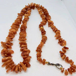 Butterscotch Amber Graduated Nugget Bead 34" NECKLACE 210790 - PremiumBead Primary Image 1