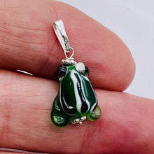 Load image into Gallery viewer, Lampwork Frog Sterling Silver Frog | 1&quot; Long | Green | 1 Pendant |
