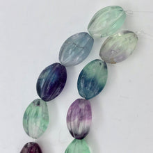 Load image into Gallery viewer, Rare! Carved 14x10mm Oval Fluorite 13&quot; Bead Strand! - PremiumBead Alternate Image 9

