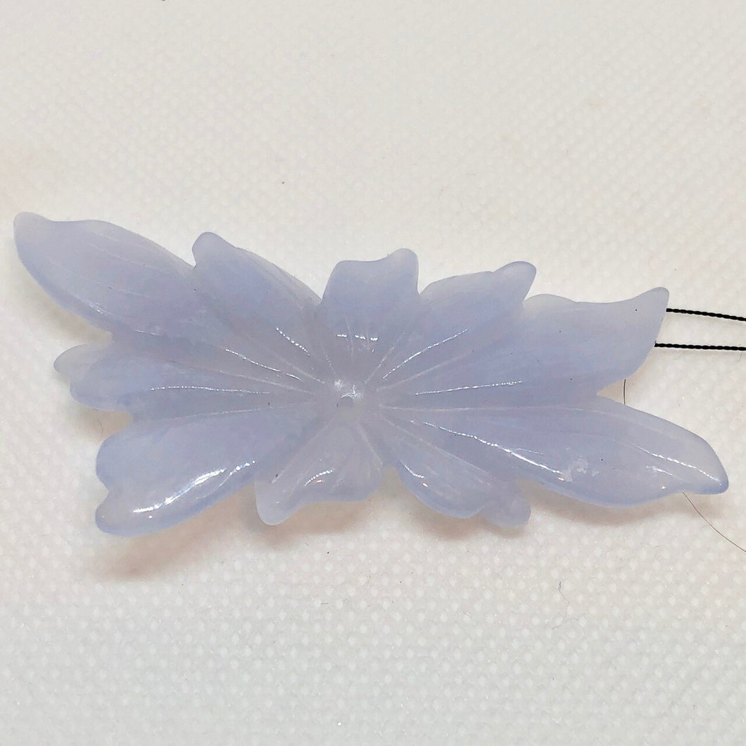 75cts Hand Carved Blue Chalcedony Flower Bead 009850P - PremiumBead Primary Image 1