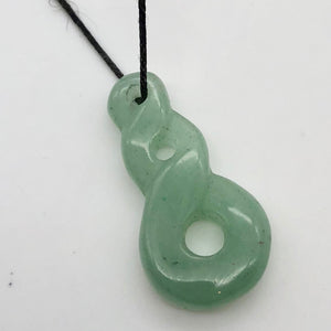 Hand Carved Natural Serpentine Infinity Pendant with Simple Black Cord 10821E - PremiumBead Alternate Image 3