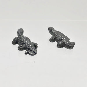 2 Carved Shiny Hematite Lizard Beads | 26x14x7mm | Graphite - PremiumBead Alternate Image 6