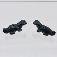 Load image into Gallery viewer, Dinosaur 2 Carved Obsidian Diplodocus Beads | 25x11.5x7.5mm | Black - PremiumBead Primary Image 1
