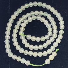 Load image into Gallery viewer, Prehnite Faceted Strand Round | 4 mm | Light Green | 80-90 Beads |
