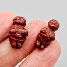 Load image into Gallery viewer, FERTILE! Carved Red JASPER Goddess of Willendorf Figurine | 20x10x9mm | Red
