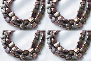 5 Beads of Peacock Bronze Square Coin FW Pearls 009454 - PremiumBead Primary Image 1