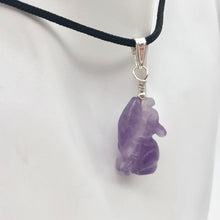 Load image into Gallery viewer, New Moon Amethyst Wolf Solid Sterling Silver Pendant | 1.44&quot; (Long) - PremiumBead Primary Image 1
