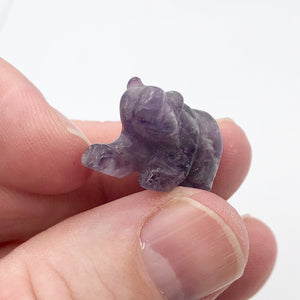 2 Hand Carved Natural Amethyst Bear Beads | 22x12.5x9.5mm | Purple some w/white - PremiumBead Alternate Image 10