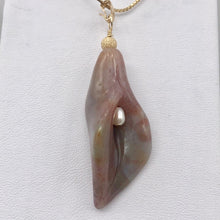 Load image into Gallery viewer, Lily! Fancy Jasper Carved Flower 14Kgf Pendant | 2&quot; Long | Purple | Flower | - PremiumBead Primary Image 1
