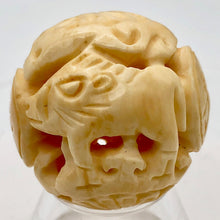 Load image into Gallery viewer, Carved Chinese Zodiac Year of the Pig Water Buffalo Bone Bead |30mm|Cream| 1 Bd| - PremiumBead Primary Image 1
