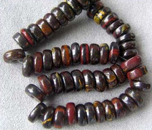 Load image into Gallery viewer, 9 Tiger Iron 9x4mm to 8.5x3mm Roundel Beads 8196 - PremiumBead Primary Image 1
