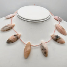 Load image into Gallery viewer, Pink Peruvian Opal Marquis Briolette 12 Bead Strand 10815K - PremiumBead Primary Image 1
