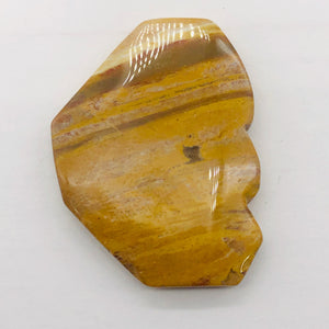 Fossilized Wood Irregular Flat Briolette | 46x36x7mm | Tan/White| 1 Pendant Bead