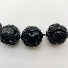 Load image into Gallery viewer, Hand Carved Black Onyx Long Life Dragon 20mm Pendant Bead 10766 - PremiumBead Alternate Image 4
