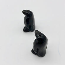 Load image into Gallery viewer, March of The Penguins 2 Carved Obsidian Beads | 21.5x12.5x11mm | Black - PremiumBead Alternate Image 5
