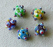 Load image into Gallery viewer, Wow 5 Hob Nail Glass Lampwork Beads 007556 - PremiumBead Primary Image 1
