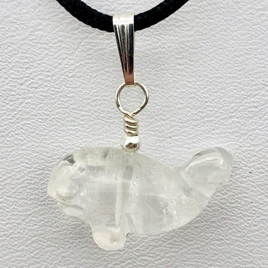 Clear Quartz Whale and Sterling Silver Pendant | 1