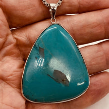 Load image into Gallery viewer, Natural Turquoise 65ct Sterling Silver Pendant | 2 1/4x1 3/4&quot; | Blue/Clear | 1 |
