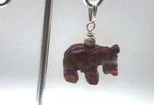 Load and play video in Gallery viewer, Wild Brecciated Jasper Elephant Sterling Silver Pendant | 21x16x8mm | Red |
