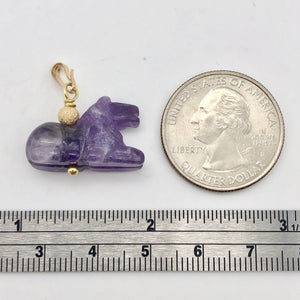 Amethyst Horse Pendant Necklace | Semi Precious Stone Jewelry | 14k Pendant - PremiumBead Alternate Image 6