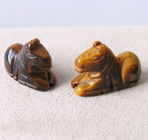 Trusty Steed 2 Carved Tiger's Eye Horse Pony Beads - PremiumBead Primary Image 1