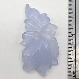 23.8cts Exquisitely Hand Carved Blue Chalcedony Flower Pendant Bead - PremiumBead Alternate Image 4