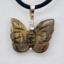 Load image into Gallery viewer, Tiger Eye Butterfly Pendant Necklace|Semi Precious Stone Jewelry|Silver Pendant - PremiumBead Alternate Image 6
