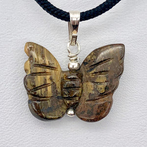 Tiger Eye Butterfly Pendant Necklace|Semi Precious Stone Jewelry|Silver Pendant - PremiumBead Alternate Image 6