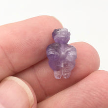 Load image into Gallery viewer, 2 Hand Carved Amethyst Goddess of Willendorf Beads | 20x9x7mm | Purple - PremiumBead Primary Image 1

